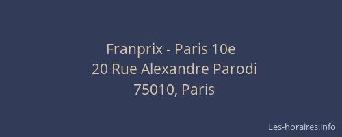 Franprix - Paris 10e