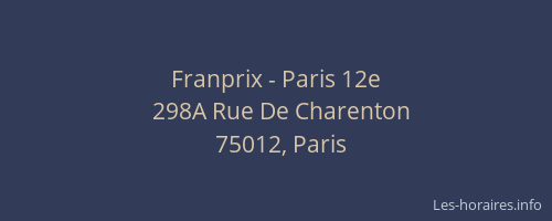 Franprix - Paris 12e