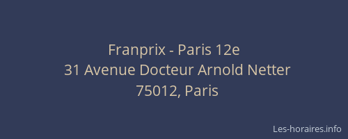 Franprix - Paris 12e