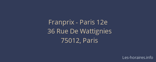 Franprix - Paris 12e