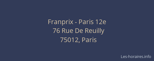 Franprix - Paris 12e