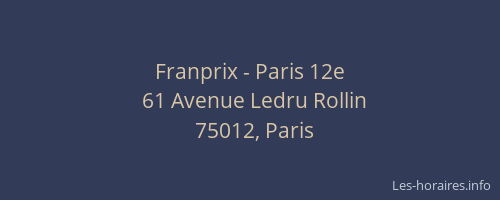 Franprix - Paris 12e