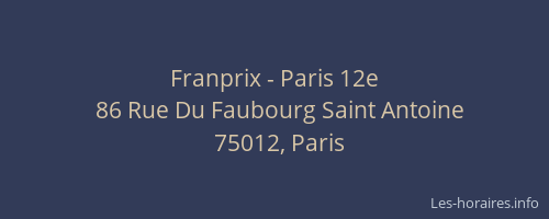 Franprix - Paris 12e