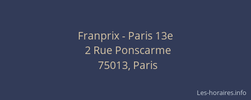 Franprix - Paris 13e