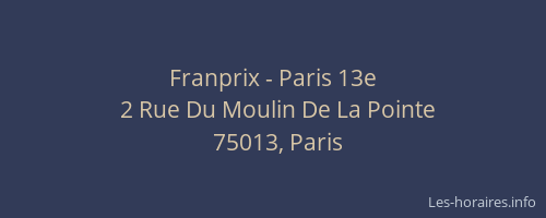 Franprix - Paris 13e