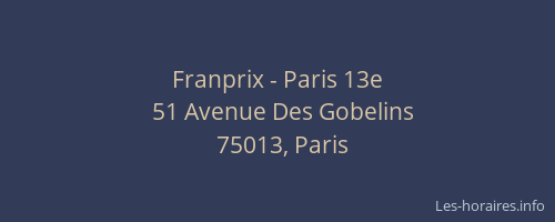 Franprix - Paris 13e