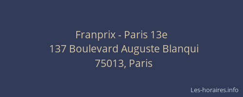 Franprix - Paris 13e