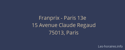 Franprix - Paris 13e
