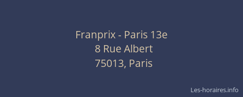 Franprix - Paris 13e