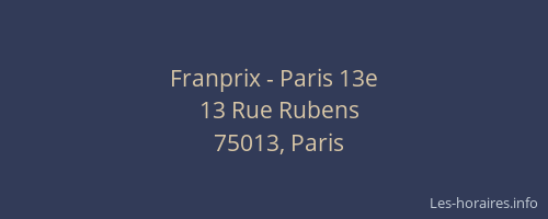 Franprix - Paris 13e