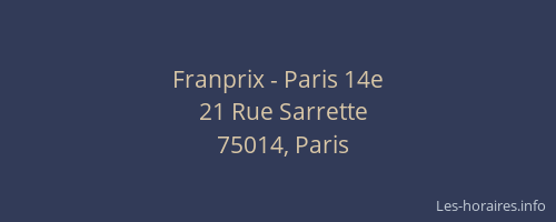 Franprix - Paris 14e