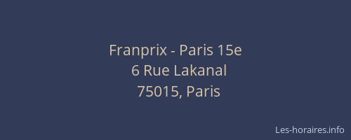 Franprix - Paris 15e
