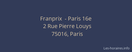 Franprix  - Paris 16e