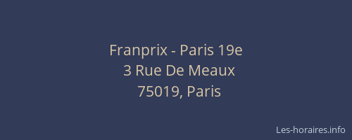 Franprix - Paris 19e