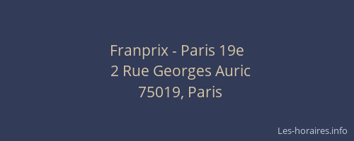 Franprix - Paris 19e