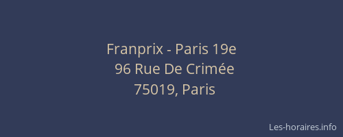 Franprix - Paris 19e