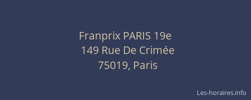 Franprix PARIS 19e