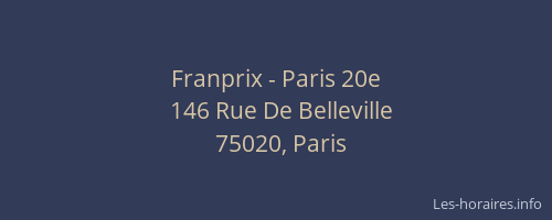 Franprix - Paris 20e