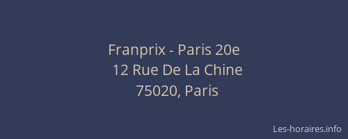 Franprix - Paris 20e