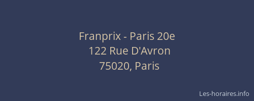 Franprix - Paris 20e