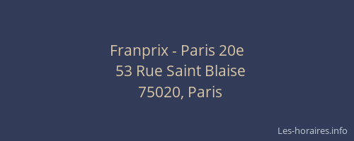 Franprix - Paris 20e