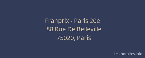 Franprix - Paris 20e