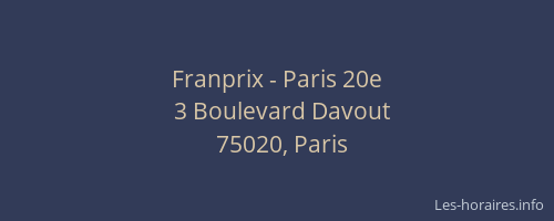 Franprix - Paris 20e