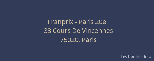 Franprix - Paris 20e