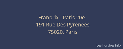 Franprix - Paris 20e