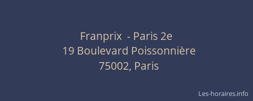 Franprix  - Paris 2e