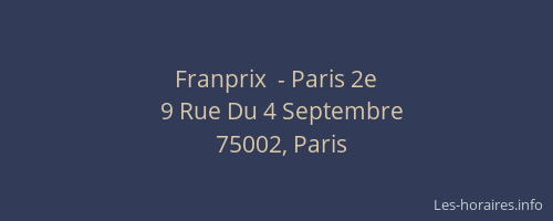 Franprix  - Paris 2e