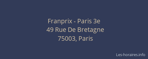 Franprix - Paris 3e