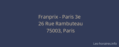 Franprix - Paris 3e
