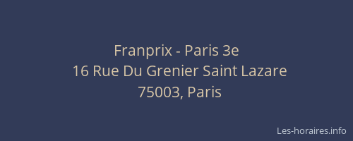 Franprix - Paris 3e