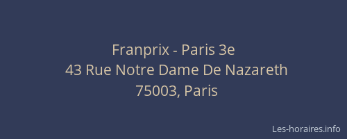Franprix - Paris 3e