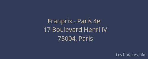 Franprix - Paris 4e