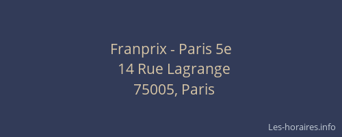 Franprix - Paris 5e