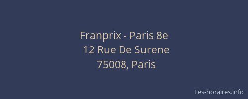Franprix - Paris 8e