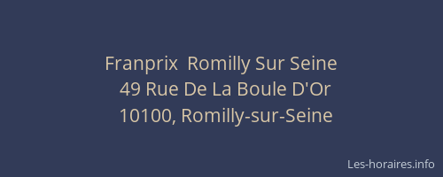 Franprix  Romilly Sur Seine