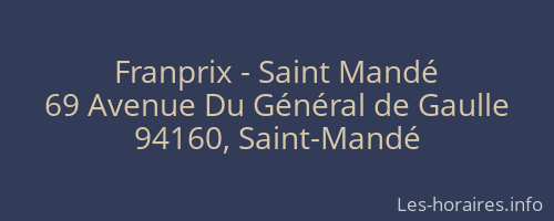 Franprix - Saint Mandé