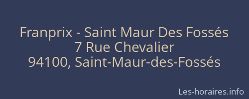 Franprix - Saint Maur Des Fossés