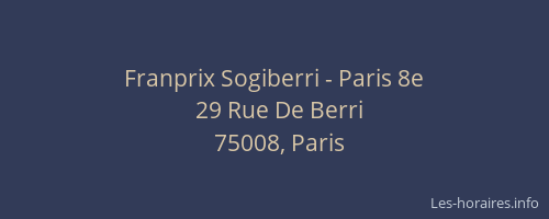 Franprix Sogiberri - Paris 8e