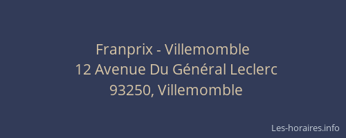 Franprix - Villemomble