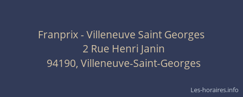 Franprix - Villeneuve Saint Georges