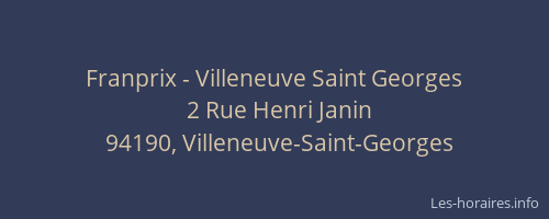 Franprix - Villeneuve Saint Georges