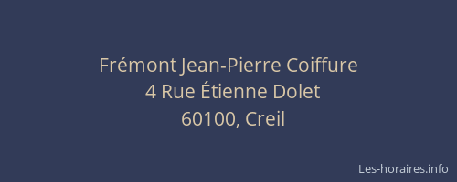 Fr&eacute;mont Jean-Pierre Coiffure