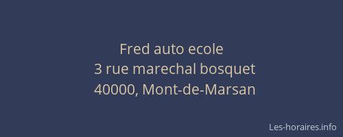 Fred auto ecole