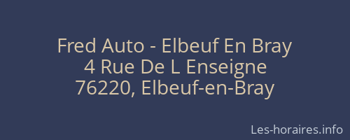 Fred Auto - Elbeuf En Bray