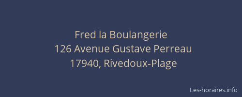 Fred la Boulangerie
