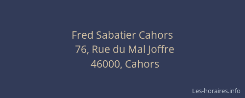 Fred Sabatier Cahors